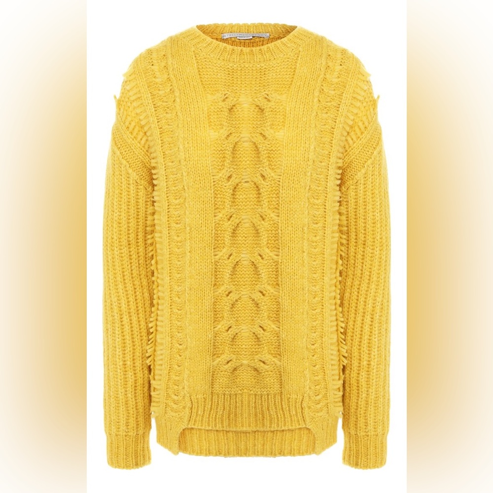 Stella McCartney yellow cable knit crewneck sweater